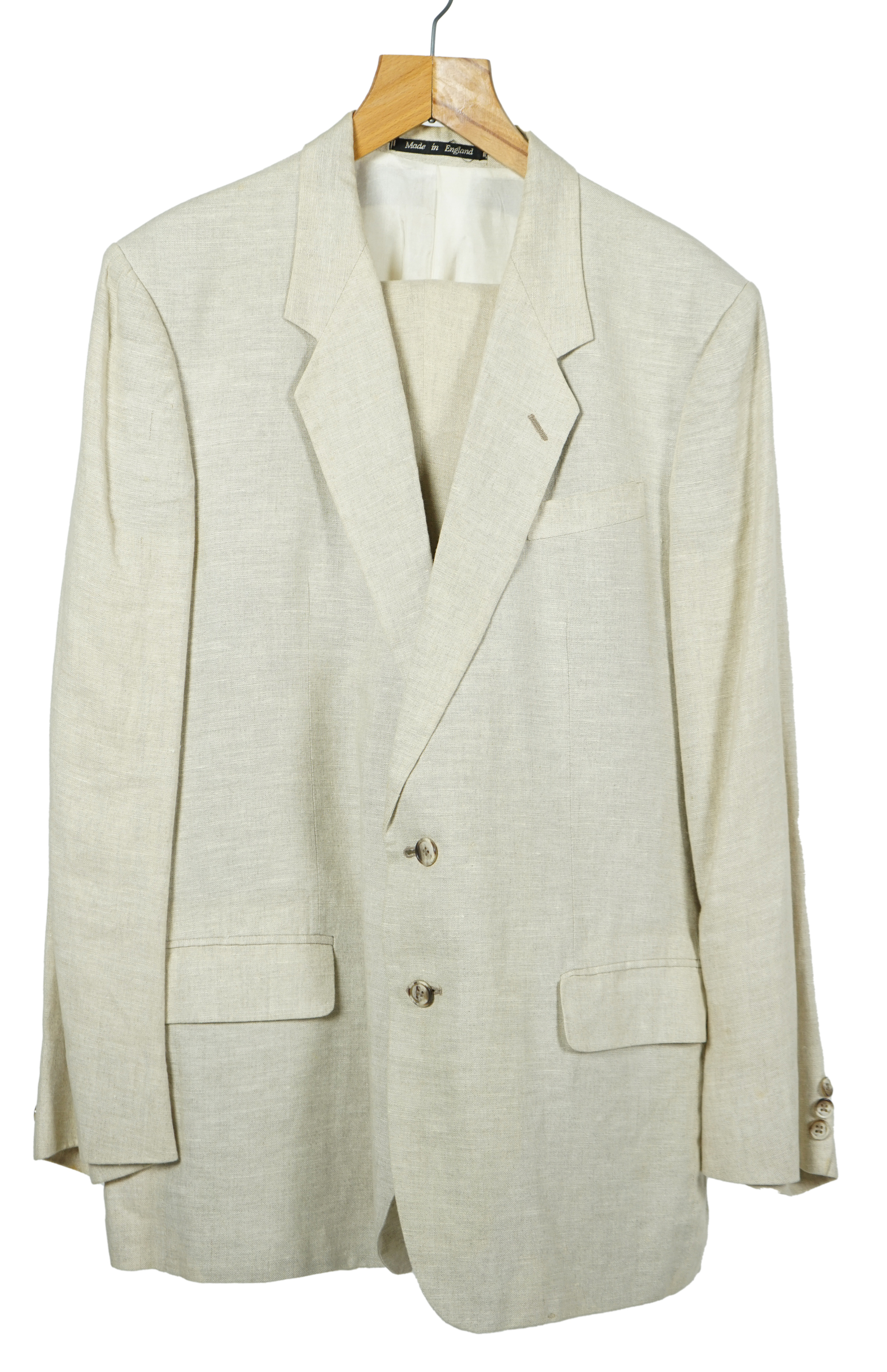 A Paul Smith gentlemen's beige linen single breasted suit, approx size 42